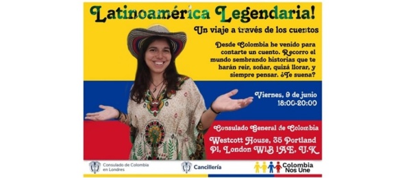 Este 9 de junio participa del evento "Latinoamérica legendaria: Un viaje a través de los cuentos"