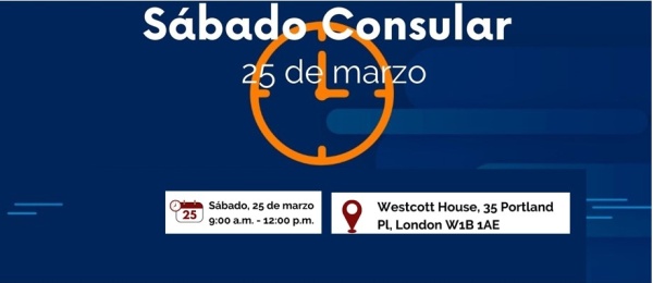 Participa de la Jornada de Sábado Consular que se realizará el próximo 25 de marzo