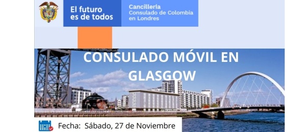 Jornada de Consulado Móvil en Glasgow el 27 de noviembre