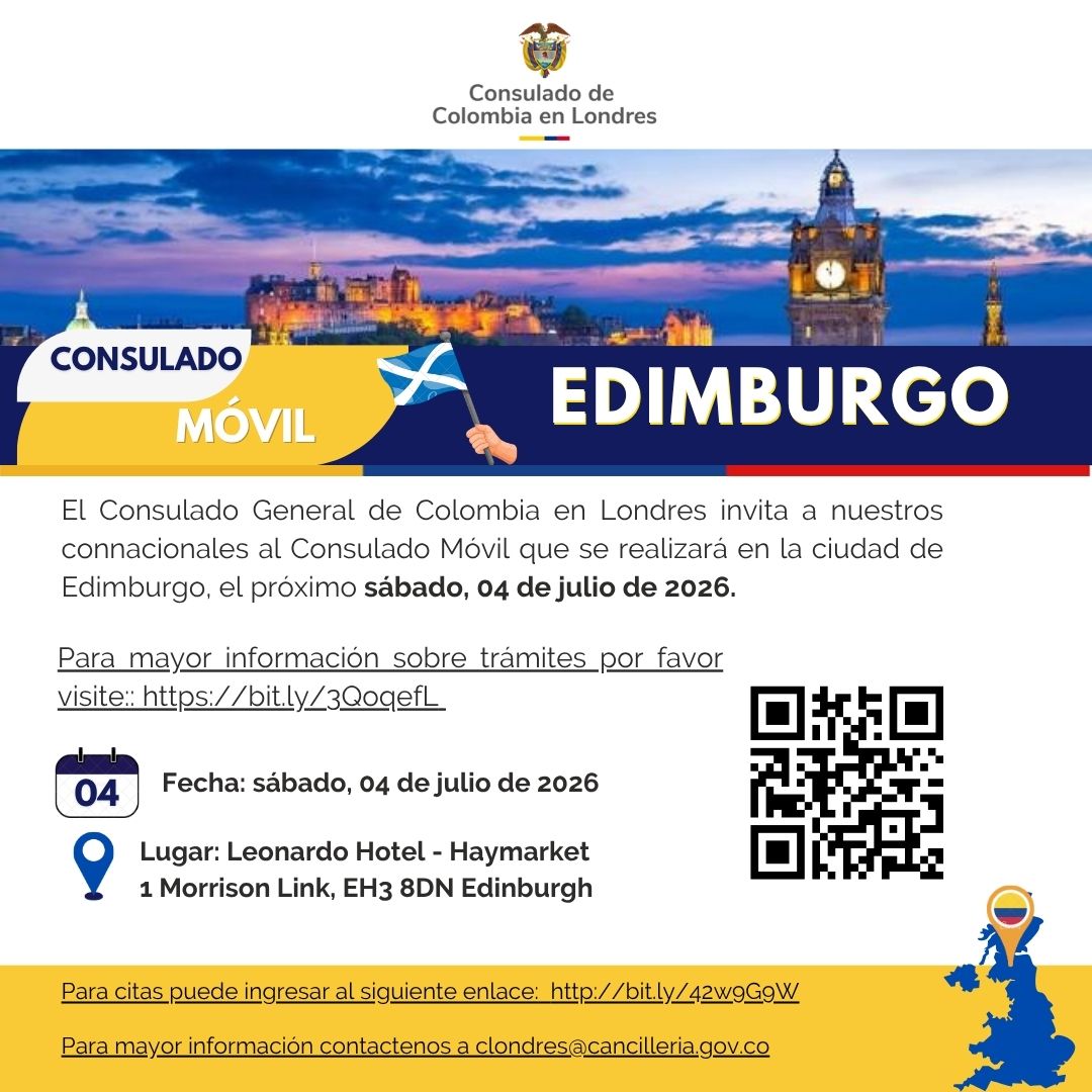 ¡Atención, comunidad colombiana en Escocia!