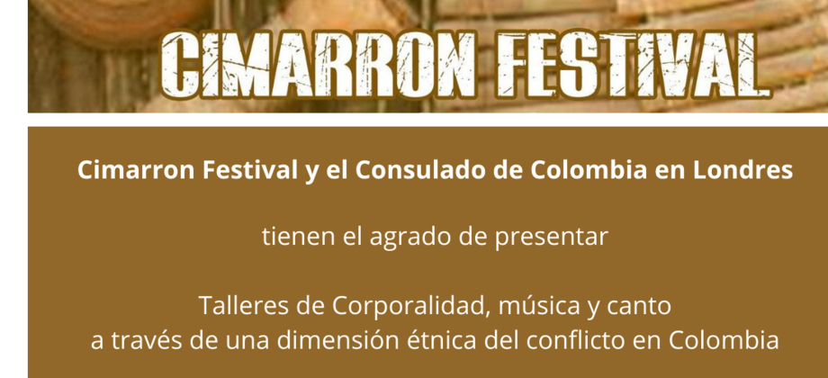 El Consulado de Colombia en Londres invita los talleres gratuitos de corporalidad, música y canto los días 1 y 3 de septiembre de 2025