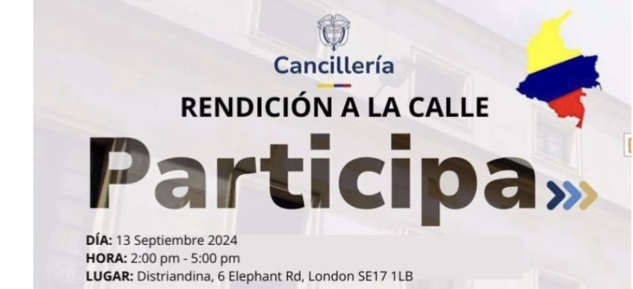 Embajada de Colombia en Reino Unido y Consulado en Londres realizarán su rendición de cuentas el 13 de septiembre de 2024