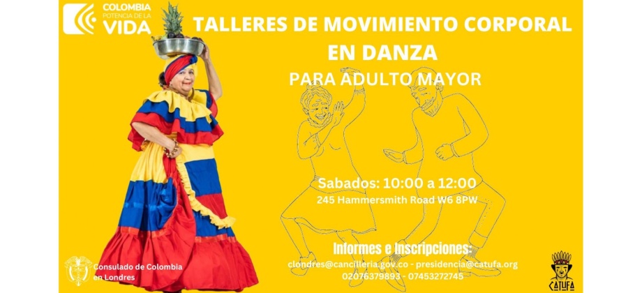 El Consulado de Colombia en Londres invita a los talleres de movimiento corporal en danza para adulto mayor