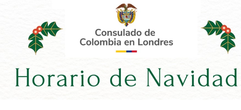 Horarios de atención de Consulado de Colombia en Londres para Navidad y fin de año