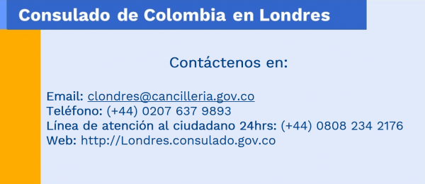 Datos de contacto del Consulado de Colombia en Londres 